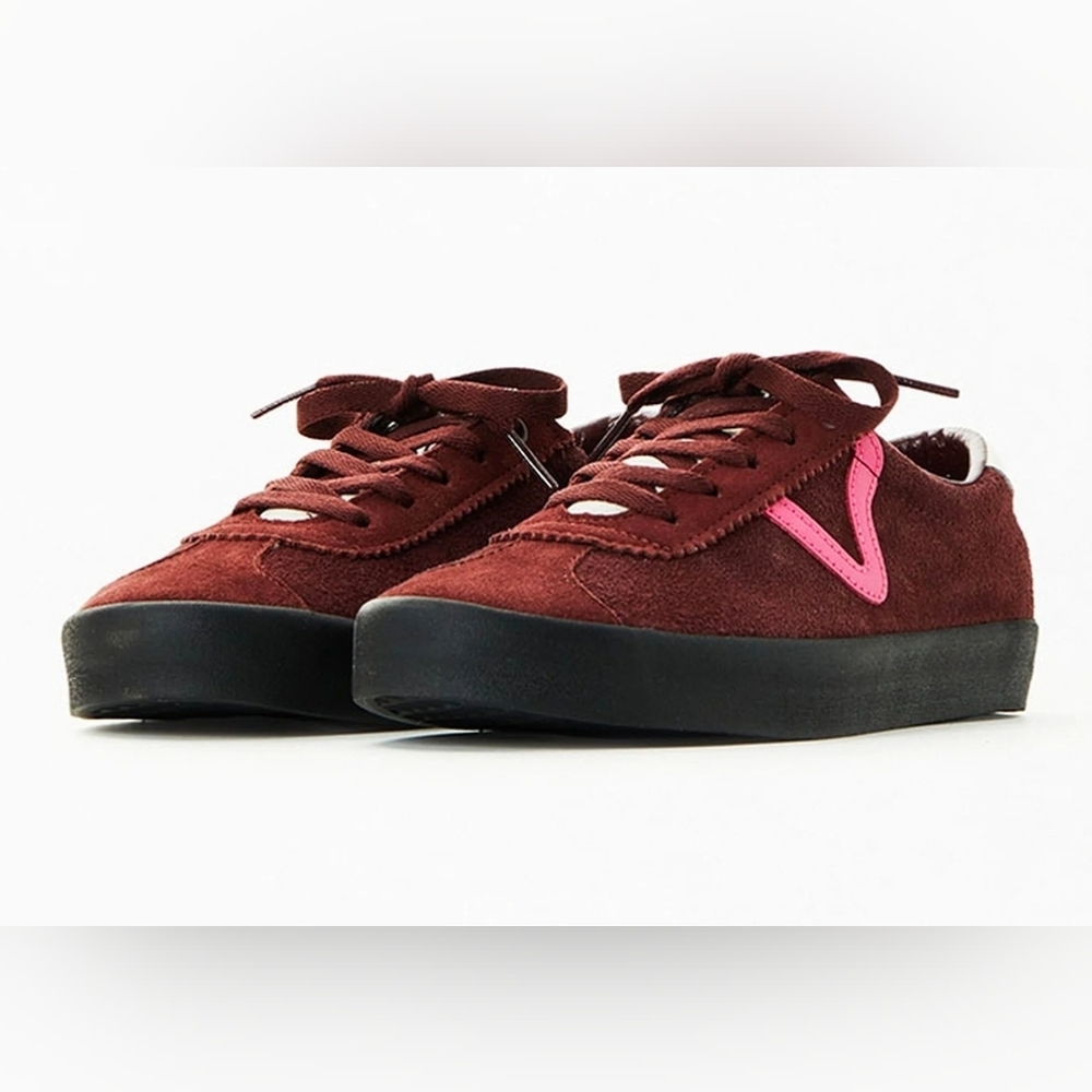Vans Brown Sport Low Sneakers Women Size 9 Suede Brown And Pink 102025